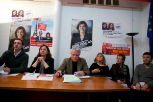 Avec Didier Lereste, Catherine Vieu-Charier, Nicolas Bonnet, Brigitte Velay-Bosc et Charly Janodet. Crédits Mathieu Delmestre